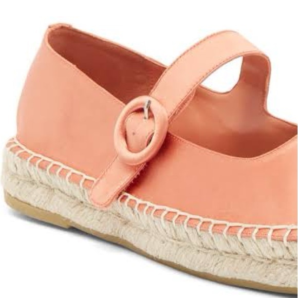 Jeffrey Campbell Ariele Mary Jane Espadrille in Pastel Orange Satin - Picture 3 of 7